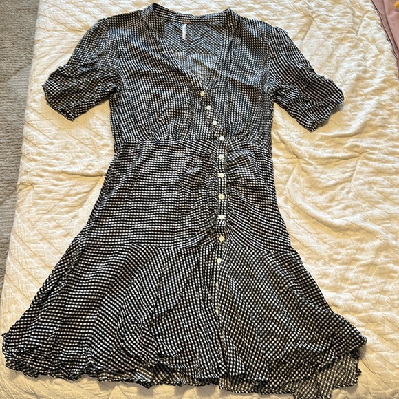 Free People Pippa Asymmetrical Gingham Mini Dress - Picture 3 of 3